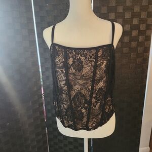 Chic Black Lace Camisole Top
